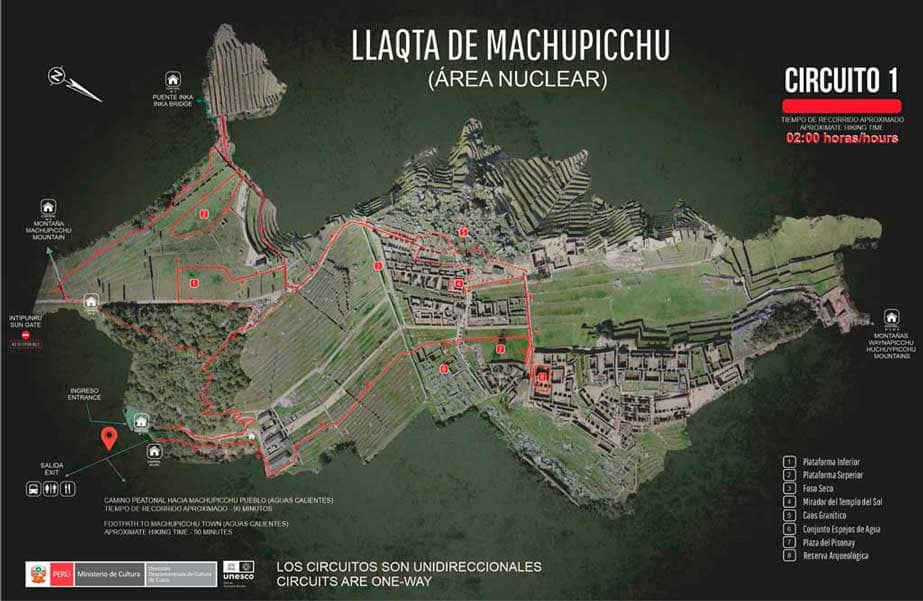 Circuito 1 de Machu Picchu