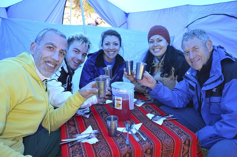 Nuestro desayuno en el Trek Inca