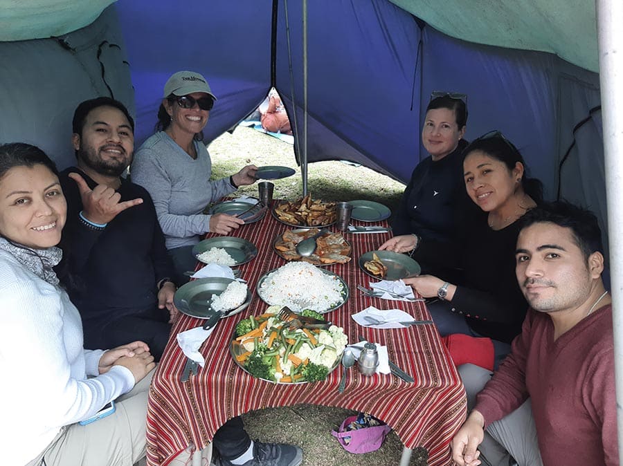 Nuestra selección de almuerzo en el Trek Salkantay